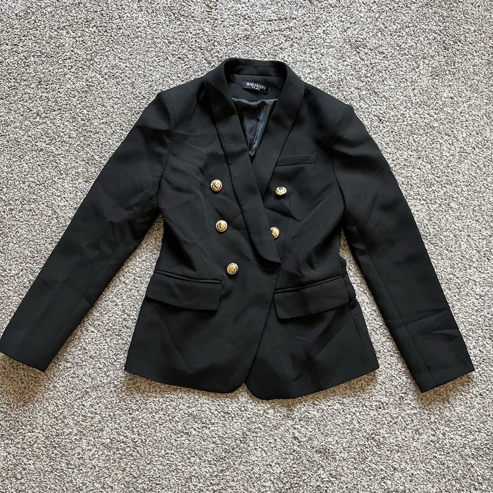 Black Formal Basic Balmain Jacket